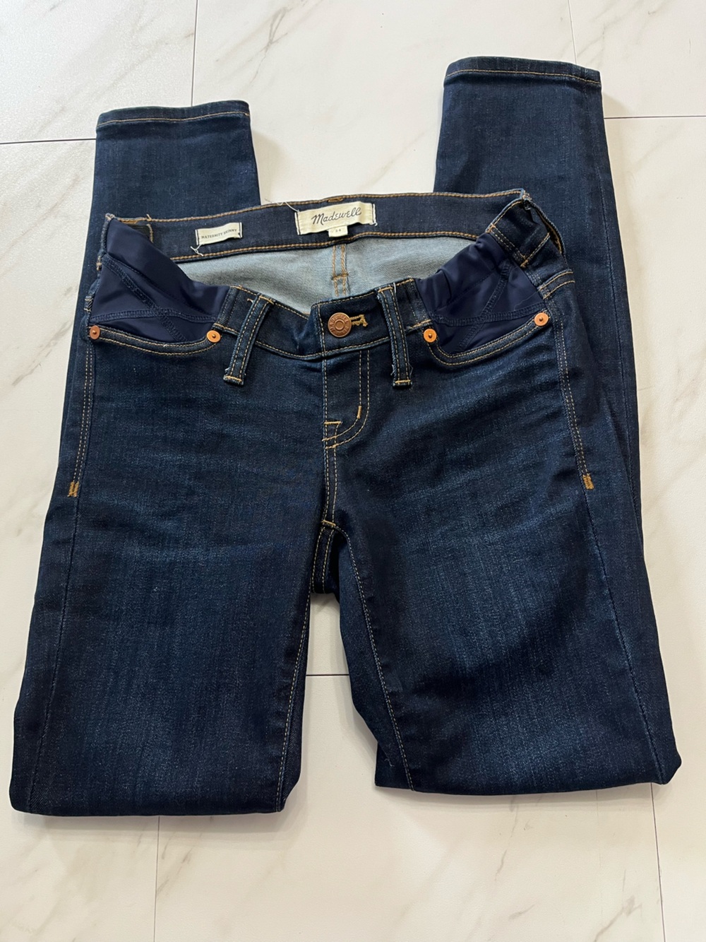 Madewell Maternity Dark Wash Skinny Jeans size 24 - Picture 2 of 8